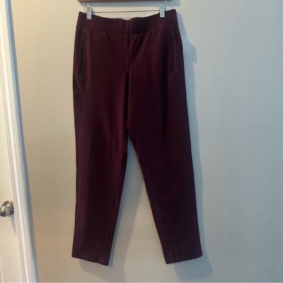 T by Talbots Burgundy Straight-Leg Pants with Zip Pockets Size Small NWT - Picture 2 of 11
